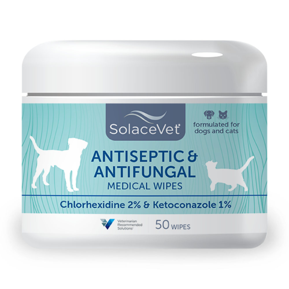 SolaceVet® Antiseptic & Antifungal Medical Wipes 50ct